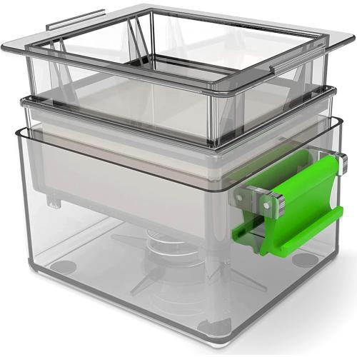 Tofu Press Dishwasher Safe - Easily Removes Water in 10-20 Minutes, Up to 3X More Efficient Tofu Pressing, BPA Free with Drip Tray - Enhanced Tofu Taste, Includes Tofu Cookbook