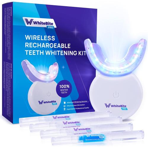 Whitebite Pro Teeth Whitening Kit for Sensitive Teeth – Dual LED Light   35% Carbamide Peroxide Gel   Remineralizing Gel | Dental-Grade Whitening at Home