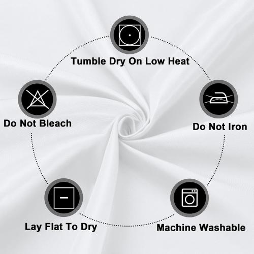 WHITE PureFit 6 Pack Rectangle White Table Cloths 60 x 102 Inch for 6Ft Tables, Stain and Wrinkle Resistant Table Linens for Home Use, Wedding, Party, Banquet and Camping