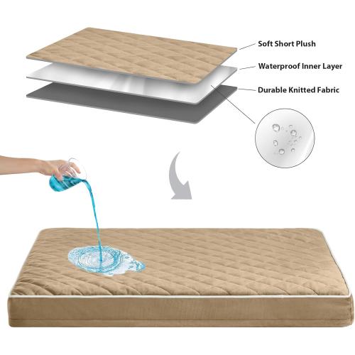 Orthopedic XL Dog Beds Large Sized Dog, Waterproof Extra Large Dogs Bed with Removable Washable Cover, Multi-Needle Quilting Dogs Crate Bed
