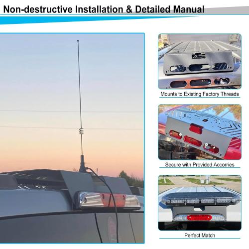 TOPOWN Metal Drill-Free Light Bar Cab Mount for Ford F-150 (2015 ) for Ford F-250-F-550 (2017 ), Fit for Magnetic Light Bar and Magnetic Antenna, Support Bolt-on Mounting, Metal Light Bar Mount