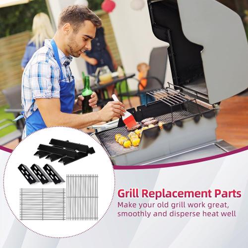 66095 Cooking Grids With 66795 Flavorizer Bars Heat Deflector For Weber Genesis 2 Grill Parts,for Weber Genesis ii 300 Series,Replacement For Weber Genesis ii E-310 E-315 E-325 E-330 E-335 S-310