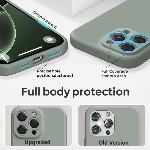 Ktele Magnetic for iPhone 16 Pro Case [Compatible with Magsafe] [Premium Silicone Satin-Smooth Touch] Slim Shockproof Anti-Scratch Microfiber Lining Case, 6.3 inch, Calke Green