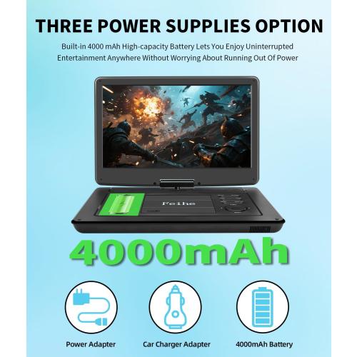 17.9 Portable DVD Player Built in TV with 15.6 Large HD Swivel Screen, ATSC Tuner, Built-in Battery, High Volume Speakers, Support HDMI/USB/AV/Sync TV and Multiple Formats