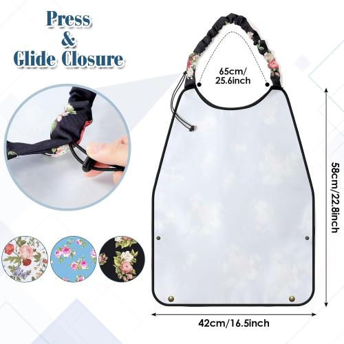 Shihanee 3 Pcs Adult Bibs for Women Adjustable Neck Closure Bibs Waterproof Clothing Protector with Crumb Catcher