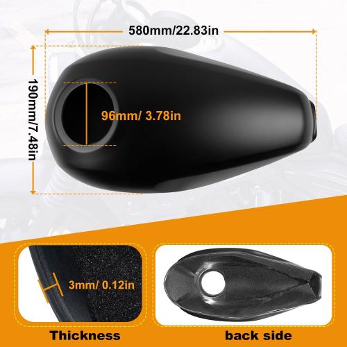 Motorcycle Fuel Tank Cover for Rebel CMX 500 300 250 CMX500 CMX300 CMX250 2017-2026 Oil Gas Fairing Cowl Protector, Matte Black