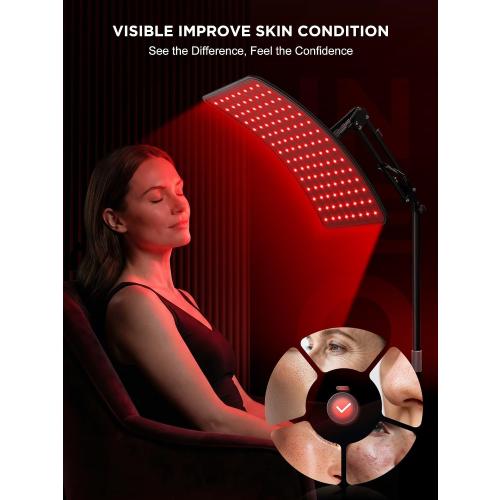 INTEO Red Light Therapy for Body and Face, 2-in-1 Red Light Therapy with Detachable Design, Infrared Light Therapy Lamp 660nm 850nm for Body at Home with Protective Glasses, Elastic Strap
