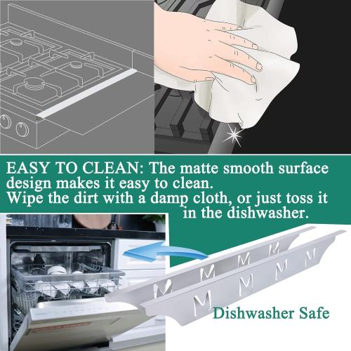 Stove Counter Gap Cover Filler, Range Trim Kit, Aluminum Don't Melt Like Silicone, For 1/32” to 5/8” Gap, Adjustable Length 23” to 25.4”, Left and Right 2 PCS, 3 Years Guarantee