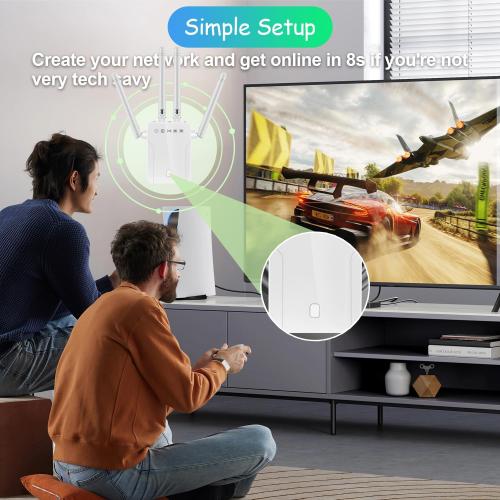 WiFi Signal Extender Booster 2026 Wireless Internet Repeater 8470 Sq.Ft Long Range Coverage for Home, Apartment, Basement and Office