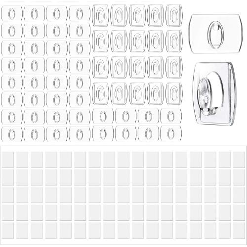 Tatuo 60 Pieces Mini Decorating Hook Clips Light Hook Clips for String Lights Multi Function Decoration Hanging Clip for Home School Outdoor(Clear)