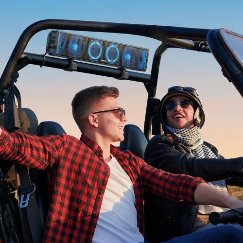 25 Inch UTV Sound Bar, ATV SoundBar Bluetooth with RGB Lighting, IP66 Waterproof Golf Cart Sound Bar, Amplified Powersports SXS SoundBar, UTV Speakers Compatible with Polaris RZR Can-Am
