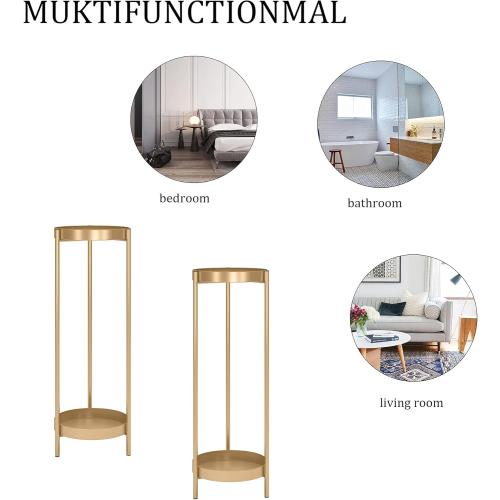 Set of 2 Size 2 Tier Color Gold  Metal Flower Plants Holder with 2 Removable Display for Indoor or Outdoor,Pot Plant Planter Display (Gold 2P)