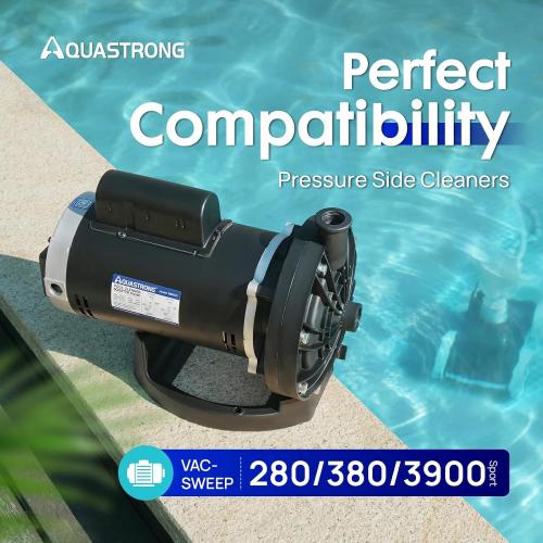 Aquastrong PB4-60 Pool Booster Pump, Pure Copper Motor, 3/4 HP, Dual Voltage 115V/230V, Low Noise, Wide Compatibility, Easy Installation for Pressure-Side Pool Cleaners Vac-Sweep 280, 380, 3900-Black‼️unused‼️