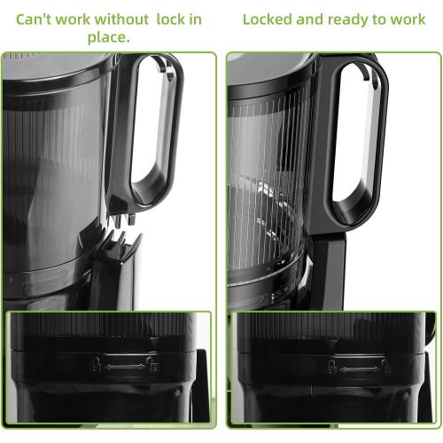 Masticating Juicer-Large Feed Chute 13cm, 250w Self Feeding Cold Press Juicer-1.6l Capacity,Slow Juicer Machines,Juice Extractor for Whole Fruits & Vegetables, Heavy Duty, Easy(