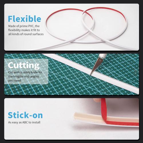 Art3d 20ft Outside Vinyl Corner Trim Peel and Stick for Tile and Wall Edges, Furniture Decoration White