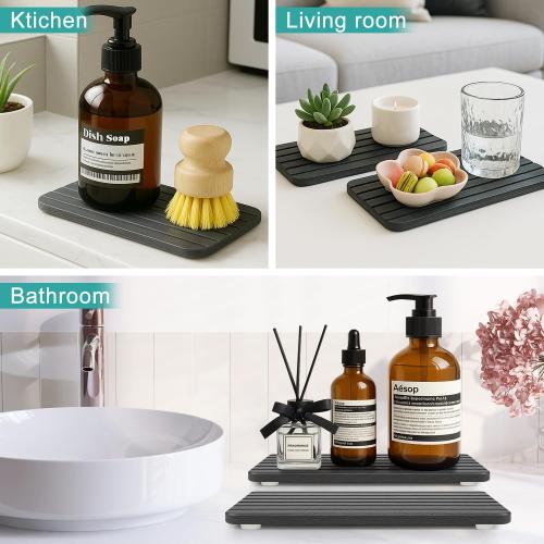 Diatomite Stone Sink Tray Drying Mat for Kitchen Soap Bathroom Counter Tray