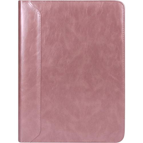 Planner Binder,Padfolio for Women,Leather Binder 3 Ring, A4 Binder Planner with Laptop Pocket,Legal Size Portfolio Organizer,Business Portfolio for Women,Rose Gold