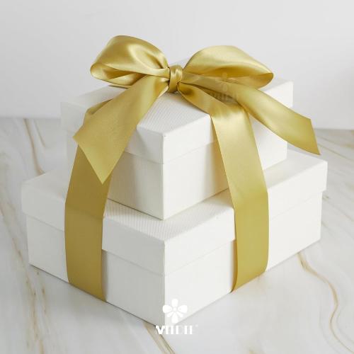 MEEDEE Gold Satin Ribbon 2 Inch Gold Ribbon Lux Double Faced Ribbons by 25 Yards Silk Satin Ribbons for Gift Wrapping, DIY Crafts, Wedding, Flower Bouquet, Holiday Decorating