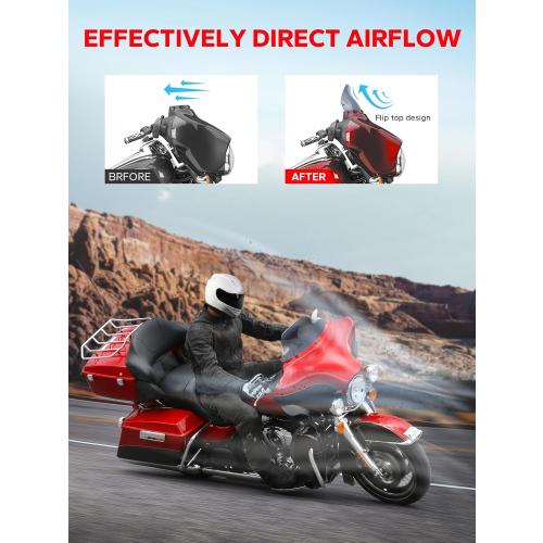 Amazicha 8 Smoke Wave Windshield Windscreen Compatible for 1996-2013 Harley Davidson Touring Street Glide/Electra Glide/Tri Glide FLHT FLHX FLHTCU FLHTC FLHTK (Tint)