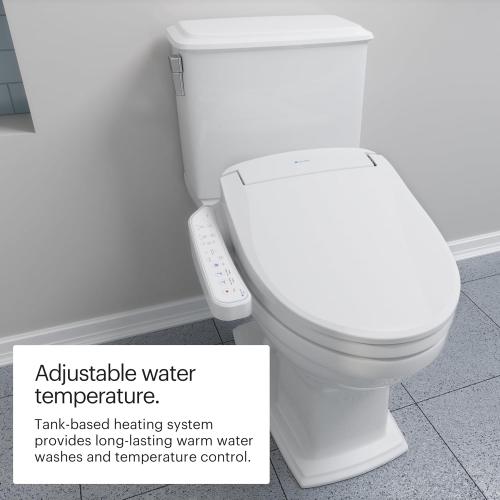 Brondell SE400-EW Swash SE400 Electric Bidet Toilet Seat With Heated Seat, Oscillating Stainless Steel Nozzle, Warm Air Dryer, Night Light, Gentle Close Lid, White Side Arm Control, Elongated