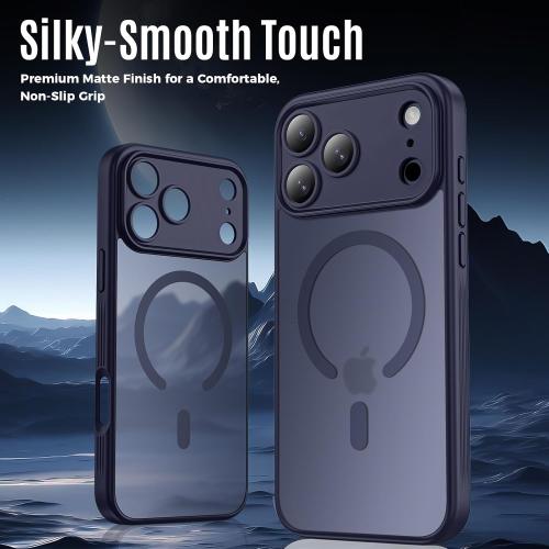 Symcele Designed for iPhone 17 Pro Case Magnetic, Deep Blue