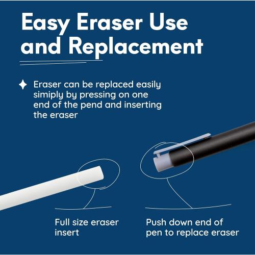 MozArt Eraser Pen Set 2 Pens   10 Jumbo Refills for Mechanical Pencil