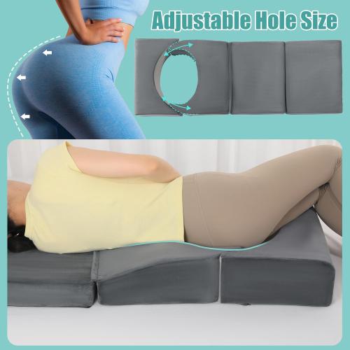 Color Grey  Adjustable Size BBL Pillow After Surgery for Sleeping,High Density Foam Foldable BBL Brazilian Butt Lift Pillow Post Surgery Recovery for Sleeping, BBL Recovery Must Haves,Grey