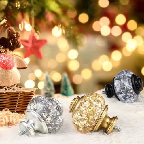 7/8 inch Curtain Rods for Windows 66 to 120 Inch, USFOOK Telescoping Splicing Drapery Rods, Decoration for Home with Silver Decorative Translucent Finials