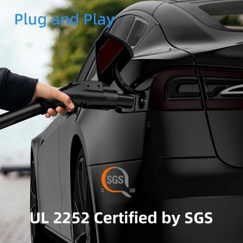 J1772 to Tesla Charger Adapter, Max 80A 250V Fast Charging J1772 to NACS Adapter for Tesla Model 3/Y/X/S/Cybertruck Charging Adapter, Compatible with J1772 EV Charge to Tesla Adapter -UL 2252