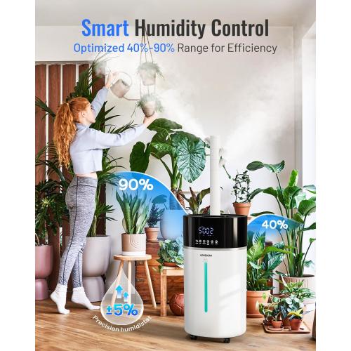 Yokekon Cool and Warm Mist Humidifier Large Room, 4.76Gal/18L Humidifiers for Home 2500 sq ft, Air Humidifiers for Bedroom with Diffuser&Extended Tube, Whole House Humidifiers for Nursery Baby Plants