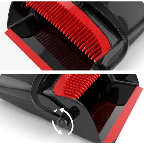 Broom with Dustpan Combo Set 54 Long Handle Adjustable Length Stainless Steel Broomstick Standing Dust Pan and Broom Set for Office Home Kitchen Lobby Floor Cleaning (Red and Black)