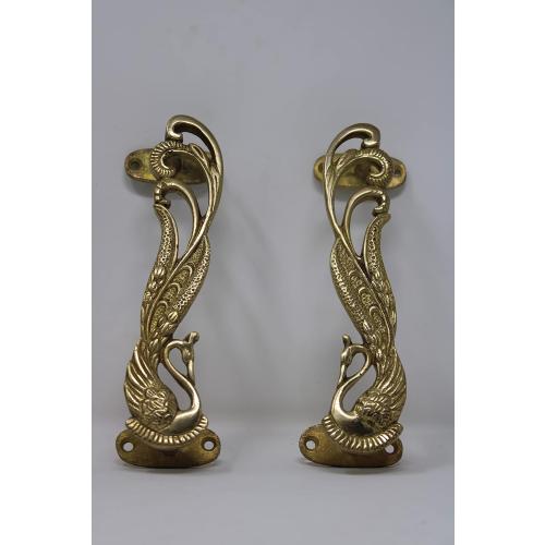 Size 7.3x2.2x1.5 set of 2 Wonderlist Handicrafts Indian Handmade Brass Décor Handle Pull Beautifully Handcrafted Design Brass Door Handle Pull (Peacock), 7.3x2.2x1.5 inches, HT-DOHA-01