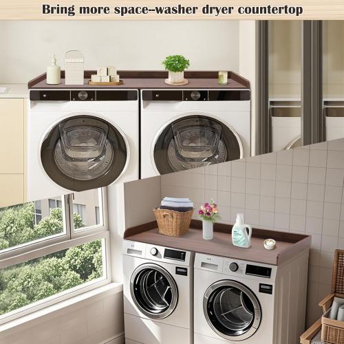 Washer Dryer Countertop,Washer and Dryer Covers for The Top,Laundry Countertop Topper Guards for Washer and Dryer,Laundry Room Storage Organization,54x 27.5 Laundry Table for Folding Clothes