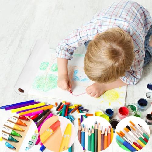 White Wrapping Paper Roll 24x 1200 Craft Paper Roll for Drawing Painting Art Supplies, White Paper for Easel Poster Bulletin Board, Kraft Paper Roll for Packing Moving, Gift Wrapping