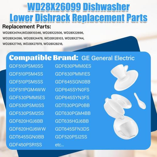 WD28X26099 Lower Rack for GE Dishwasher Rack Replacement,Stainless Steel | GDT535PSM0SS GDF510PSM0SS Bottom Dishrack Replacement Parts WD28X34744 WD28X24478 Ge Dishwasher Lower Rack With Wheels
