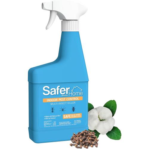Safer Brand Safer Home SH110 Indoor Ant, Fly, Roach, Spider, Silverfish & Flea Killer Ready-to-Use Spray – Made with Natural Oils – 24 fl oz, Blue