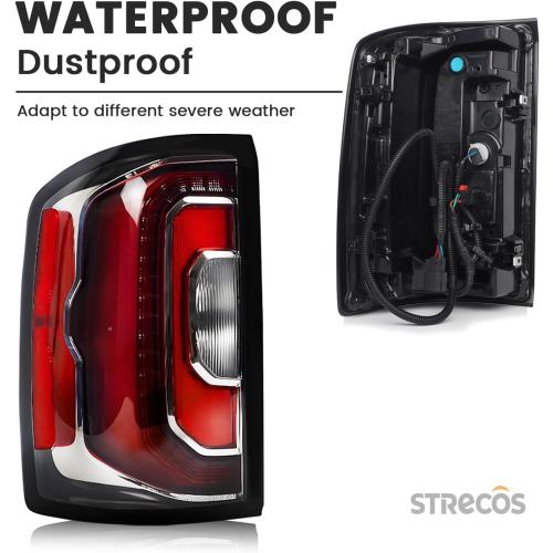 Led Tail Light Compatible with 2016 2017 2018 GMC Sierra 1500 Denali SLT Taillight Rear Brake Signal Lamp Assembly Replace OEM #84365930 84233587 (Left Driver Side)