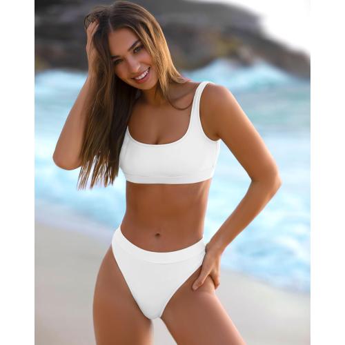 Size S ..High Waisted Bikini for Women Tummy Control Bottoms Push Up Crop Top Swimsuit 2 Piece High Cut Teens Girls Bathing Suits