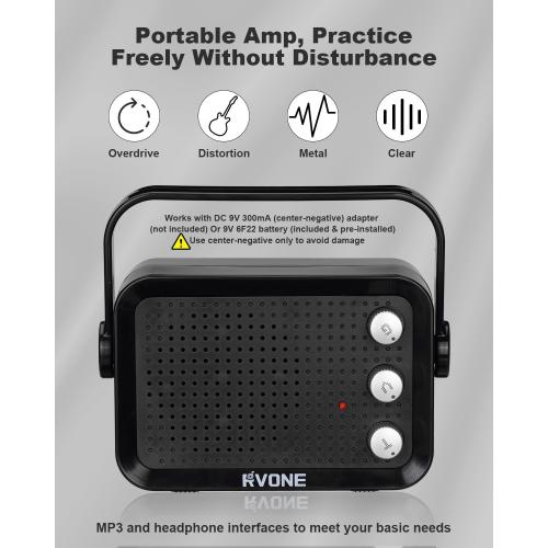 RVONE RST-150 39 Beginner Electric Guitar Kit with Amp & HSS Pickups | Complete Starter Set for Newcomers w/Essentials | Gig Bag, Extra Strings, Digital Tuner, Capo, Strap | Home Practice (Black)‼️missing pieces‼️