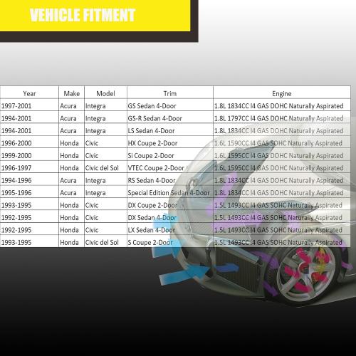 3 Row Aluminum Radiator for Honda CIVIC D15 D16 EK EG INTEGRA/Acura Integra 1992-2000 Full Aluminum Radiators   Shroud fan