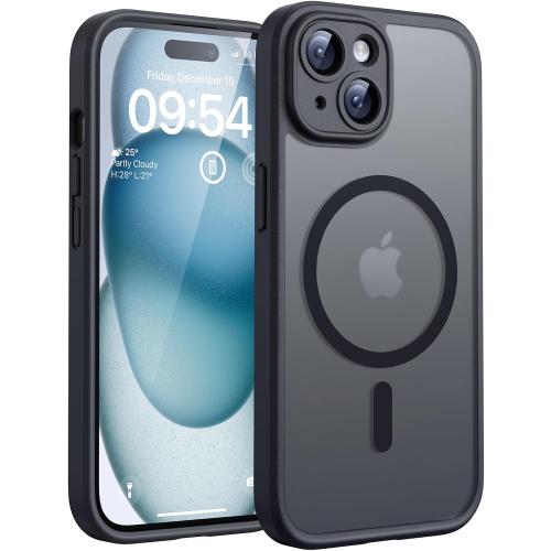 TOCOL for iPhone 15 Case, Compatible with MagSafe, Black