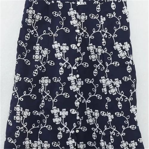 Women'S Slim Fit Square Neck Sleeveless Slim Fit Embroidered Split Midi Dress