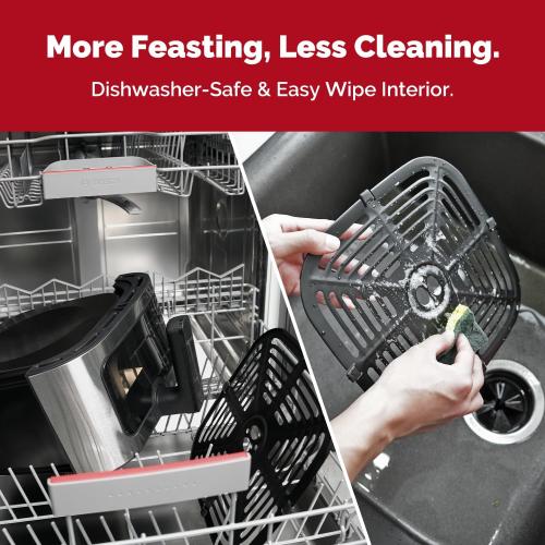 Air Fryer, 8.5QT Family Size Digital Air Fryers, BPA-Free, Smart Touchscreen with 8-Preset, Air Frying, Reheat Leftovers, Party Food, Fast Cooking, Dishwasher-Safe, Stainless Steel