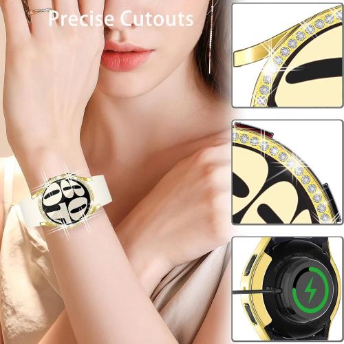 [12Pack] RICHONE Bling Screen Protector Case Compatible with Samsung Galaxy Watch 6 40mm, HD Full Protection Flexible TPU Bumper Anti Scratch Watch Cover Face for Women (SM-R930 40MM)