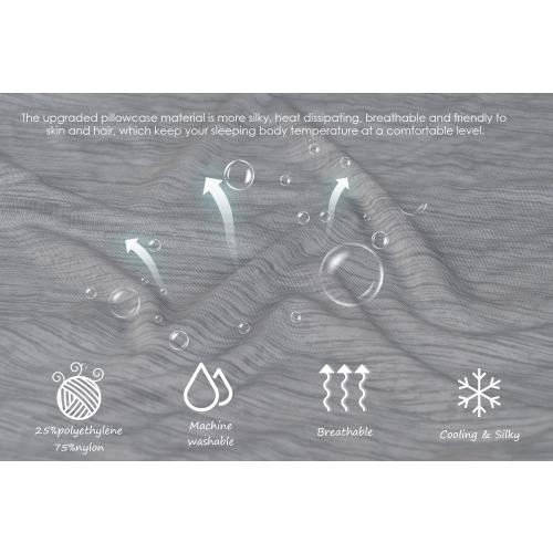 INSEN Cooling Pregnancy Pillow, Maternity Pillow for Pregnant Women, C Shaped for Side Sleeping(Cooling Silky Grey)