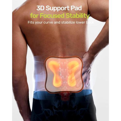 Back Brace for Lower Back Pain Relief, 8X Powerful Lumbar Support with 3D Pad, Support Belt for Men Women, Breathable Back Support Brace with Adjustable Strap, Green Size S