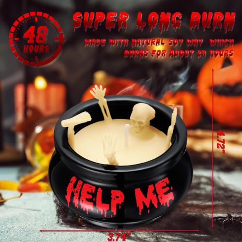 Halloween Skeleton Candles Decoration Skull Candles Vintage Farmhouse Gothic Decoration for Home Bar Indoor Room Tables Halloween Birthday Gifts for Adults Women Men(Spooky)
