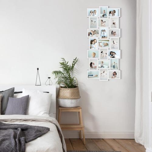 HELLO LAURA Photo Collage Frame 4x6 for Wall Decor - Family Picture Frames Gallery Display Multiple Photos - White
