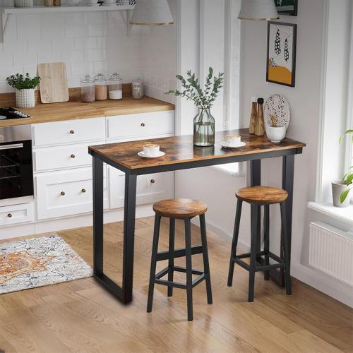 40 Inch Metal Bar Table Legs, Heavy Duty Dining Table Leg with Adjustment Feet Furniture Legs, Black, Set of 2