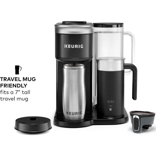 Keurig K-Café SMART Single Serve Coffee Maker with WiFi Compatibility, Latte and Cappuccino Machine with Built-In Frother, 6 Brew Sizes, Black (missing parts)